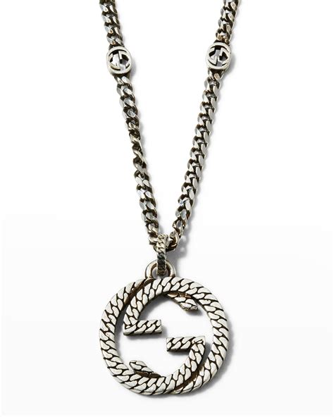 mens gucci necklace sale|gucci silver and onyx necklace.